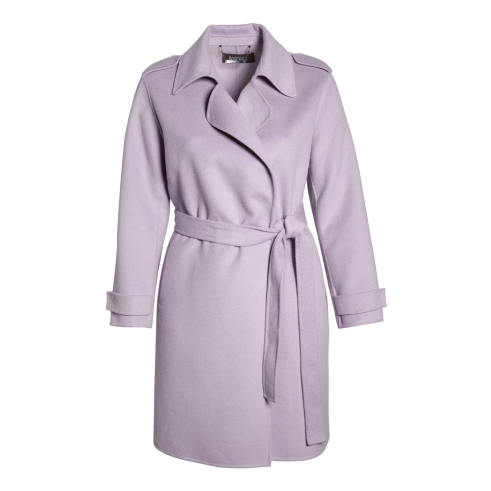 Badgley Mischka Chloe Wool Blend Wrap Front Coat